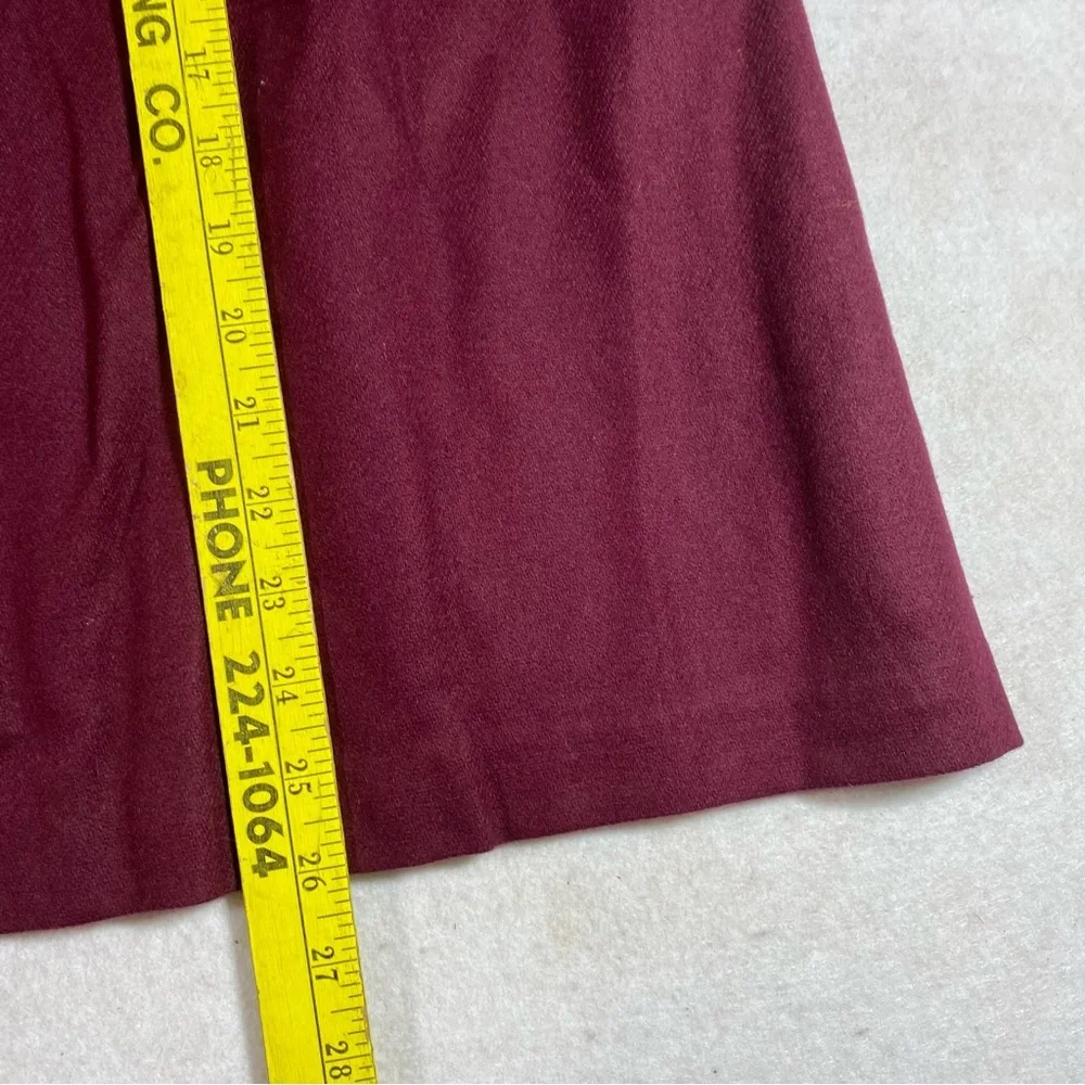 Tog Shop Aline Wool skirt Vintage Burgundy Lined Full Skirt Pockets Sz 16